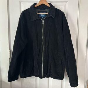 George Men's Black Corduroy Zipper Jacket